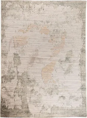 Produktbild von Wollteppich 200x285 - Beige - Naturwolle - Baumwolle - 800 g/m² - Vintage-Stil - Wohnzimmer Teppich - Kurzflor - Abstrakte Muster