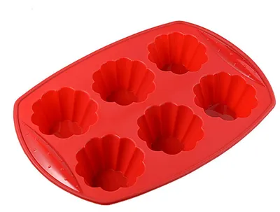 Productafbeelding van Siliconen muffinvorm voor 6 muffins, BPA-vrij, vaatwasmachinebestendig, antiaanbaklaag, geschikt voor cupcakes en brownies