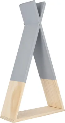 Produktbild von QUVIO Dekoratives Wandregal - Dreieck - Holz - Dekoratives Zubehör - Grau - 8 x 22,5 x 40 cm