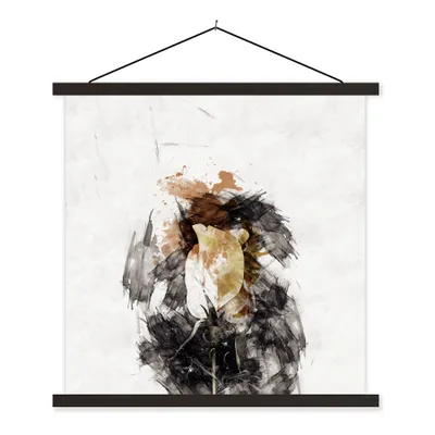 Produktbild von MuchoWow® Textilposter Rose - Blumen - Farbe 40x40 cm mit schwarzem Rahmen - Fotos