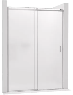 Zdjęcie produktu dla Drzwi prysznicowe przesuwne Santoro - lewe - 6 mm - chrom, szkło mleczne - 140x195 cm