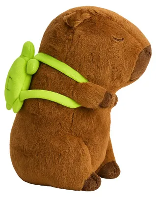 Immagine prodotto di Grande peluche a forma di capibara, peluche con zaino, tartaruga, tasso, castoro