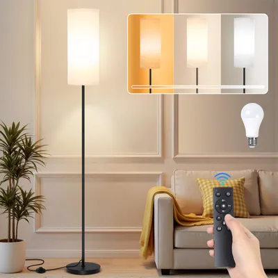 Produktbild von LED Stehlampe Moderne Stehleuchte 3 Farbtemperaturen Dimmbar mit Fernbedienung und Fußschalter Leselampe für Wohnzimmer, Schlafzimmer, Büro