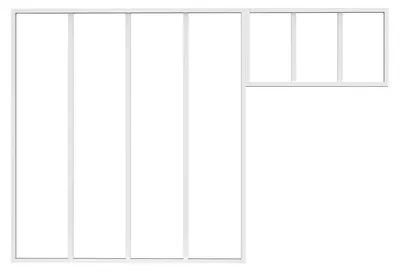Produktbild von Innenfenster aus pulverbeschichtetem Aluminium Weiß 120 x 130 cm + Oberlicht 73 x 40 cm (B x H) – BAYVIEW