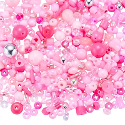 Rosa Glasperlen, 45 g, 2,5–12,5 mm, für DIY-Schmuck