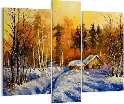 Produktbild von Bild auf Leinwand - Leinwandbild - Winter Wald Wiese - 95x80cm - Wand Bild - Wanddeko - Wandbilder - Leinwanddruck - Bilder - Kunstdruck - Wanddekoration - Leinwand bilder - Wandkunst - CB95x80-3535