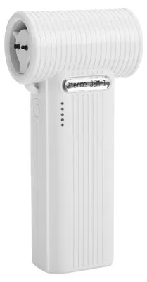 Image de Sèche-cheveux ionique portable : purifie l'air, idéal pour les dortoirs et les bureaux, rechargeable, antistatique, élimine la poussière, 12 V, blanc