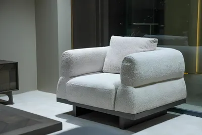 Produktbild von Elegantes Sessel Weiß Modernes Design Muster Lounge-Sessel Bequem