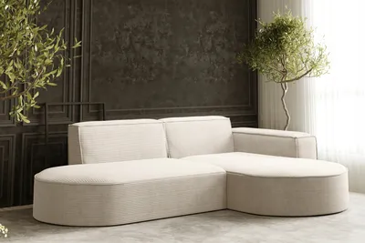 Produktbild von Sofa w kształcie L MODENA narożnik tkanina Poso ecru prawy