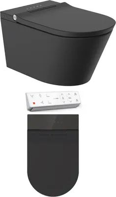 Immagine prodotto di Beitz & Walz AqvaVetroceramica Dusch-WC Wand Tiefspüler spülrandlos 596 x 370 mm - mattschwarz -