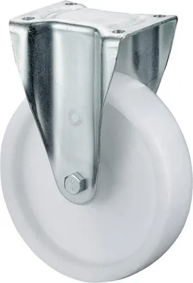 Image de BS Rollen Roulette fixe pour charges lourdes diamètre 100mm capacité de charge 350kg roue polyamide plaque 105x85mm - LB510.B10.101