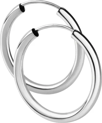 Produktbild von V Creolen 925/- Sterling Silber 3,0cm weiß 299210104R