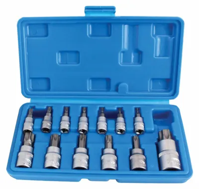 Immagine prodotto di Set bussole con inserti Torx, da T8-T60 ,in acciaio Cr-V, 13 pezzi