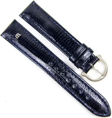 Produktbild von Maurice Lacroix Uhrarmband Echt Teju-Eidechsen-Leder Dunkelblau 21750S, Stegbreite:16mm