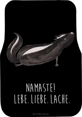 Produktbild von Mr. & Mrs. Panda Automatte Stinktier Yoga - Schwarz - Geschenk, Liebe, Fußmatte Auto, Wildtier, Namaste, Raubtier, Fürs, Auto-Fußmatte, Autoteppich