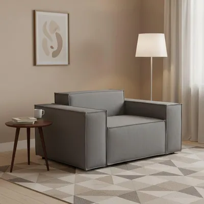 Produktbild von Lounge-Sessel Dciurri, Lounge-Sessel, 100%  Italy, Relaxsessel aus gepolstertem Stoff, Cm 140x95h70, Grau