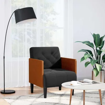 Produktbild von Sessel mit Armlehnen in Schwarz, 55 cm, Samt, 18.9 kg