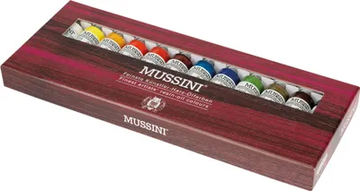 Produktbild von Schmincke MUSSINI Kartonset 12x 15ml feinste Künstler-Harz-Ölfarben 70 012 097