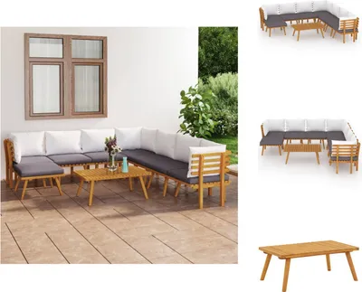 Produktbild von vidaXL 9-tlg. Garten-Lounge-Set mit Kissen Massivholz Akazie -  Gartenmöbel-Sets
