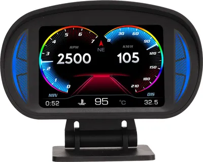 Produktbild von Auto-HUD-Display, OBD2-GPS-Modus mit Neigungsmesser, Kompass, Geschwindigkeit, Drehzahl, Warnfunktion, universell für Autos