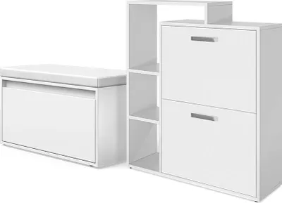 Immagine prodotto di Scarpiera da ingresso Vicco Orlando Bianco 2 parti, con banco, Model 43396