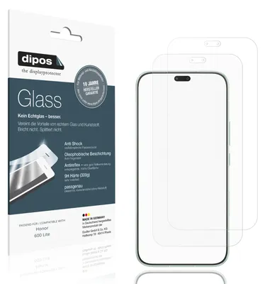Produktbild von 2x Schutzfolie für Honor 600 Lite matt - Anti-Shock 9H Folie dipos Glass Kunststoffglas