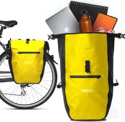 Produktbild von 2Radwerk Fahrradtasche für Gepäckträger, 25,4 l, 100 Prozent Wasserdicht, mit Tragegriff und Schultergurt, fahrradtasche gepäckträger, gepäckträgertasche, Fahrrad Taschen hinten, 56,5 x 30 x 15 cm