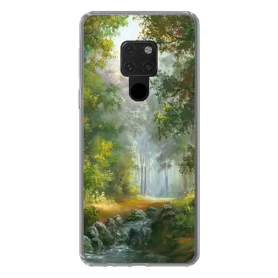 Produktbild von MuchoWow® Handyhülle Schutzhülle Hülle für Huawei P40 Lite Wald - Ölgemälde - Sommer Silikon Softcase Handy Hülle - Handy