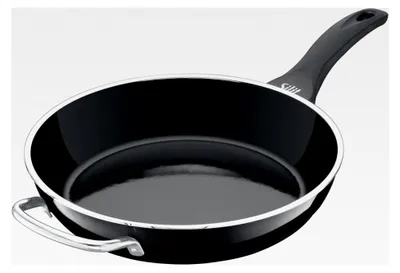 Produktbild von Bratpfanne 28 cm hoch, mit Gegengriff, Silargan Funktionskeramik, Induktion, schwarz