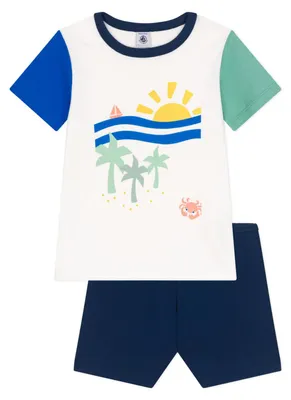 Immagine prodotto di Pigiama per bambini Petit Bateau, modello A0d76, bianco/multicolore, taglia 2 anni