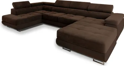 Produktbild von Masseno Ecksofa CASONE L-S mit Schlaffunktion U-Form, Sofa mit Bettkasten, Wohnzimmersofa, Couch, Soffa, Bettsofa, Couchgarnitur- Braun, MONOLITH 29