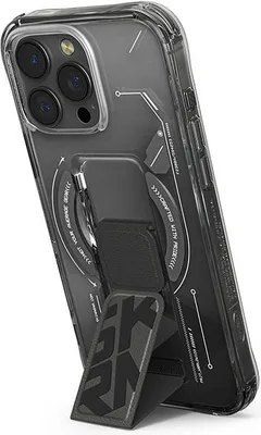 Produktbild von Skinarma Hülle Helio Iphone 16 Pro Max 6.9 Magnetisches Laden + Grip Stand Schwarz/Schwarz