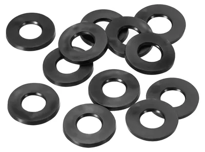 Productafbeelding van 12 ronde rubberringen, 10 mm binnendiameter, 20 mm buitendiameter, 3 mm dik, zwart