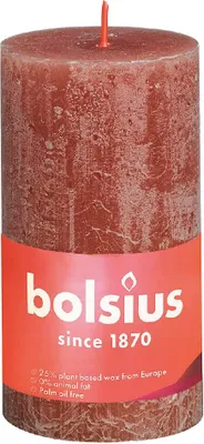 Produktbild von Bolsius Rustik Stumpenkerze wildleder braun, Höhe: 13 cm, Ø 6,8 cm