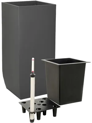 Produktbild von VIVANNO Pflanzkübel Zink LINEA Säule, Anthrazit matt - 40x40x90 cm