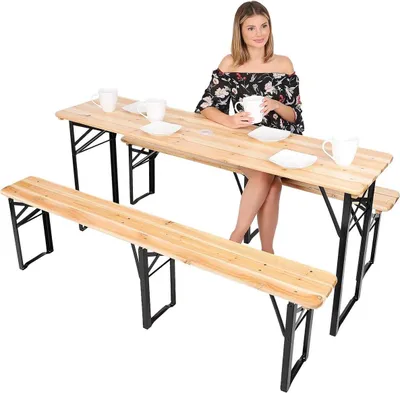 Obrázok produktu pre Pikniková barová súprava drevený stôl a 2 lavice