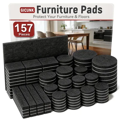 Productafbeelding van Viltglijders stoelen - Zelfklevend - Zwart - Assortiment van 157 stuks
