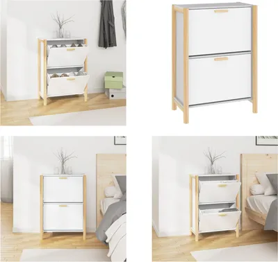 Immagine prodotto di vidaXL Scarpiera bianca 57,5x33x80 cm Materiale a base di legno - Scarpiera - Ripiani per scarpe - Armadio per scarpe - Armadio per scarpe