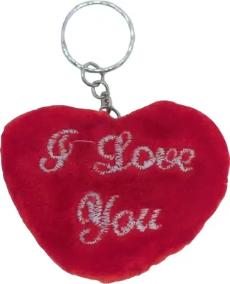 Produktbild von Schlüsselanhänger Plüsch-Herz in Rot mit Aufschrift "I Love you"