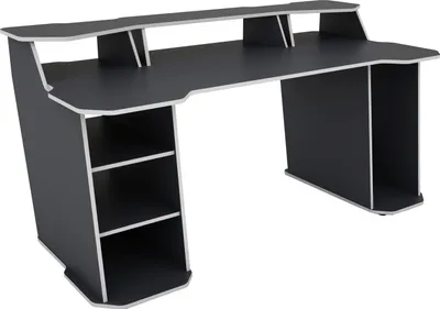 Produktbild von byLIVING Schreibtisch MATRIX / Gaming-Tisch in Anthrazit mit Kanten in Weiß / Mit viel Stauraum und großer Tischplatte / Computer-Tisch / PC / Arbeits-Tisch / B 180, H 76, T 85cm