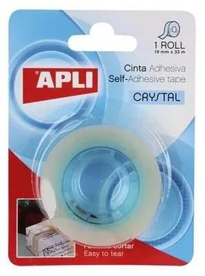 Obrázok produktu pre Lepiaca páska, 19 mm x 33 m, úplne priesvitná, APLI "Crystal"