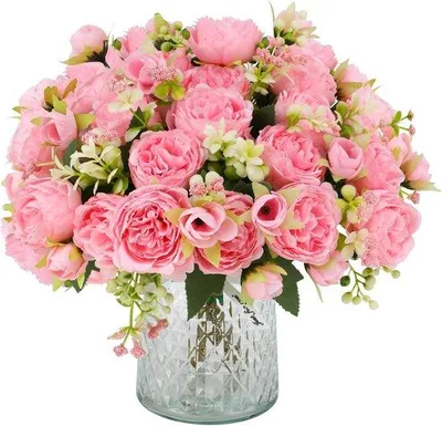 Produktbild von Famanu Kunstblumenkranz 5 Stück - Rosa Pfingstrosen - 2,45 m - Dekoration für Hochzeit und Zuhause