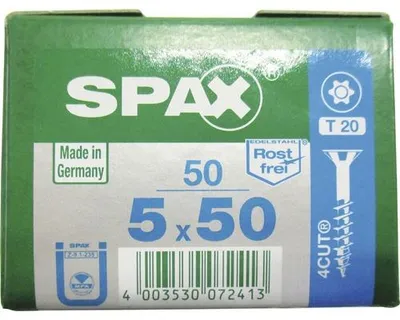 Produktbild von Spax Universalschrauben 5.0 x 50 mm TX 20 Senkkopf - 50 Stück Edelstahl