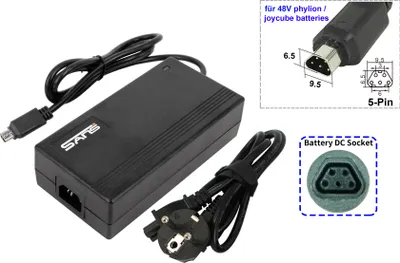 Zdjęcie produktu dla Ładowarka PowerSmart 2A do akumulatorów Phylion 48V Fischer ETD 1801, ETD 1806, ETD 1820, ETD 1822, ETH 1861.1, plus EM 1723