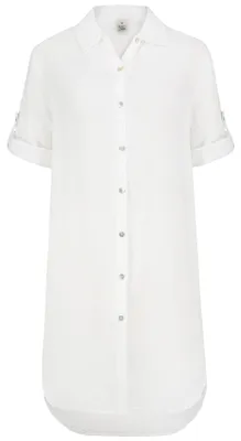 Produktbild von EIGHT 2 NINE Kurzarmkleid Krempelärmel Einfarbig Knopfleiste Modern Größe: XL