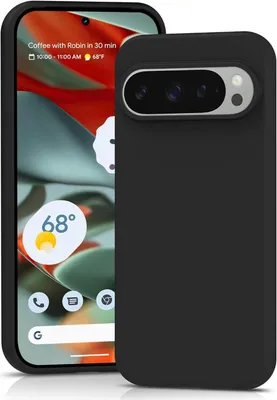 Produktbild von Conie TPU Schutzhülle für Google Pixel 9 Pro Tasche Case Cover Bumper Silikon Mikrofaser Inlay Hülle in Schwarz matt