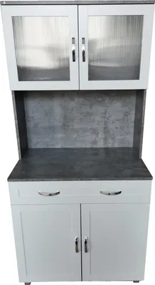 Produktbild von Küchenbuffet mit Glasteil Beton Weiß Blanca