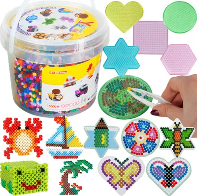 Produktbild von Malplay Bügleperlen Bastelset mit Perlen Zubehör für die ganze Familie und Kinder ab 3 Jahren