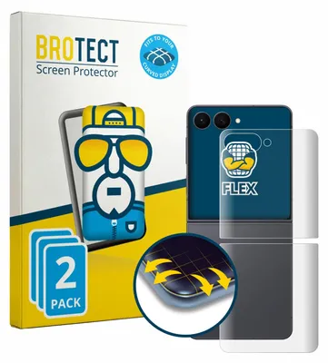 Produktbild von 2x BROTECT Fullscreen Schutzfolie für Samsung Galaxy Z Flip 8 (Rückseite) Displayschutz Folie Fullcover Klar Transparent