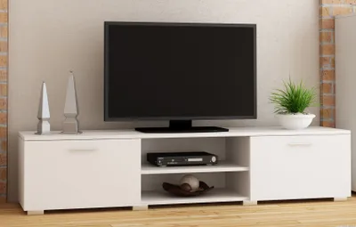 Zdjęcie produktu dla Szafka RTV 150 biała, Stolik pod TV, Nowoczesne meble do salonu